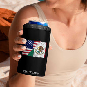 American Mexican Flag 4 in 1 Can Cooler Tumbler Mexico Heritage Half Mexican Roots TS10 Print Your Wear