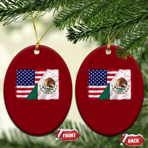 American Mexican Flag Ceramic Ornament Mexico Heritage Half Mexican Roots TS10 Print Your Wear