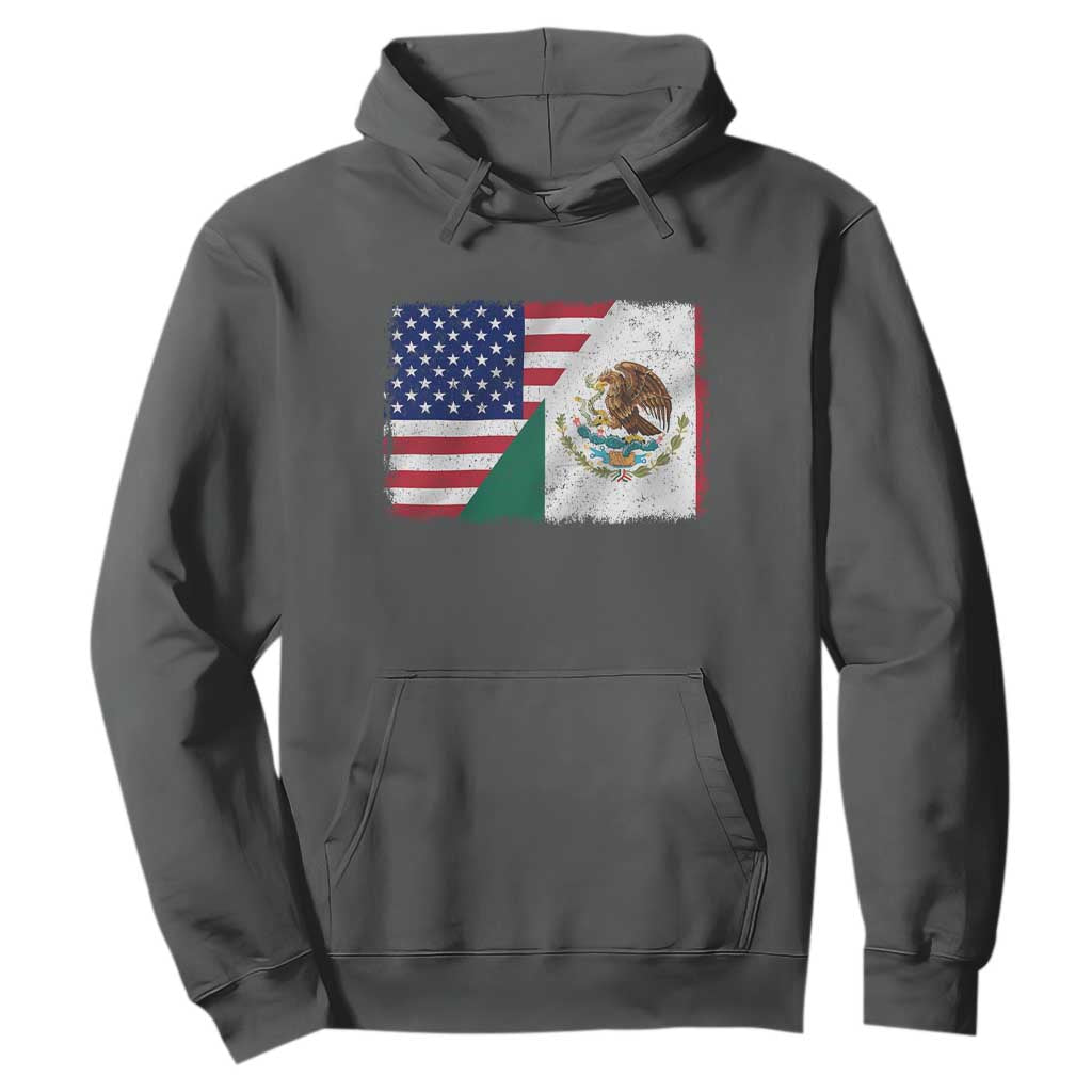 American Mexican Flag Hoodie Mexico Heritage Half Mexican Roots TS10 Dark Heather Print Your Wear