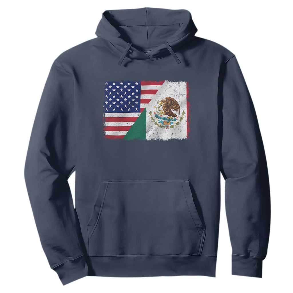 American Mexican Flag Hoodie Mexico Heritage Half Mexican Roots TS10 Navy Print Your Wear