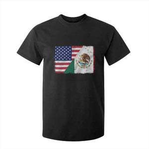 American Mexican Flag T Shirt For Kid Mexico Heritage Half Mexican Roots TS10 Black Print Your Wear