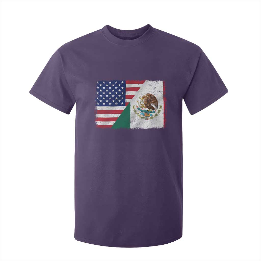 American Mexican Flag T Shirt For Kid Mexico Heritage Half Mexican Roots TS10 Purple Print Your Wear