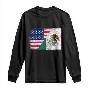 American Mexican Flag Long Sleeve Shirt Mexico Heritage Half Mexican Roots TS10 Black Print Your Wear