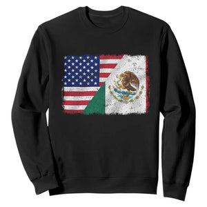 American Mexican Flag Sweatshirt Mexico Heritage Half Mexican Roots TS10 Black Print Your Wear