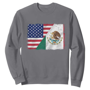 American Mexican Flag Sweatshirt Mexico Heritage Half Mexican Roots TS10 Charcoal Print Your Wear
