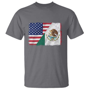 American Mexican Flag T Shirt Mexico Heritage Half Mexican Roots TS10 Charcoal Print Your Wear