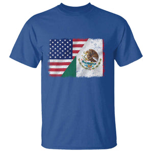American Mexican Flag T Shirt Mexico Heritage Half Mexican Roots TS10 Royal Blue Print Your Wear
