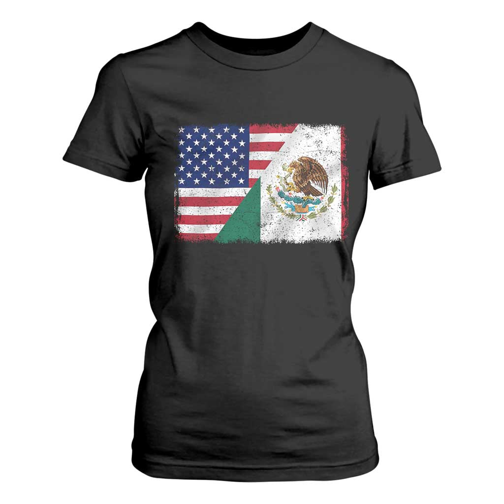 American Mexican Flag T Shirt For Women Mexico Heritage Half Mexican Roots TS10 Black Print Your Wear