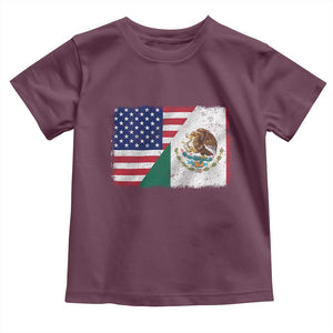 American Mexican Flag Toddler T Shirt Mexico Heritage Half Mexican Roots TS10 Maroon Print Your Wear