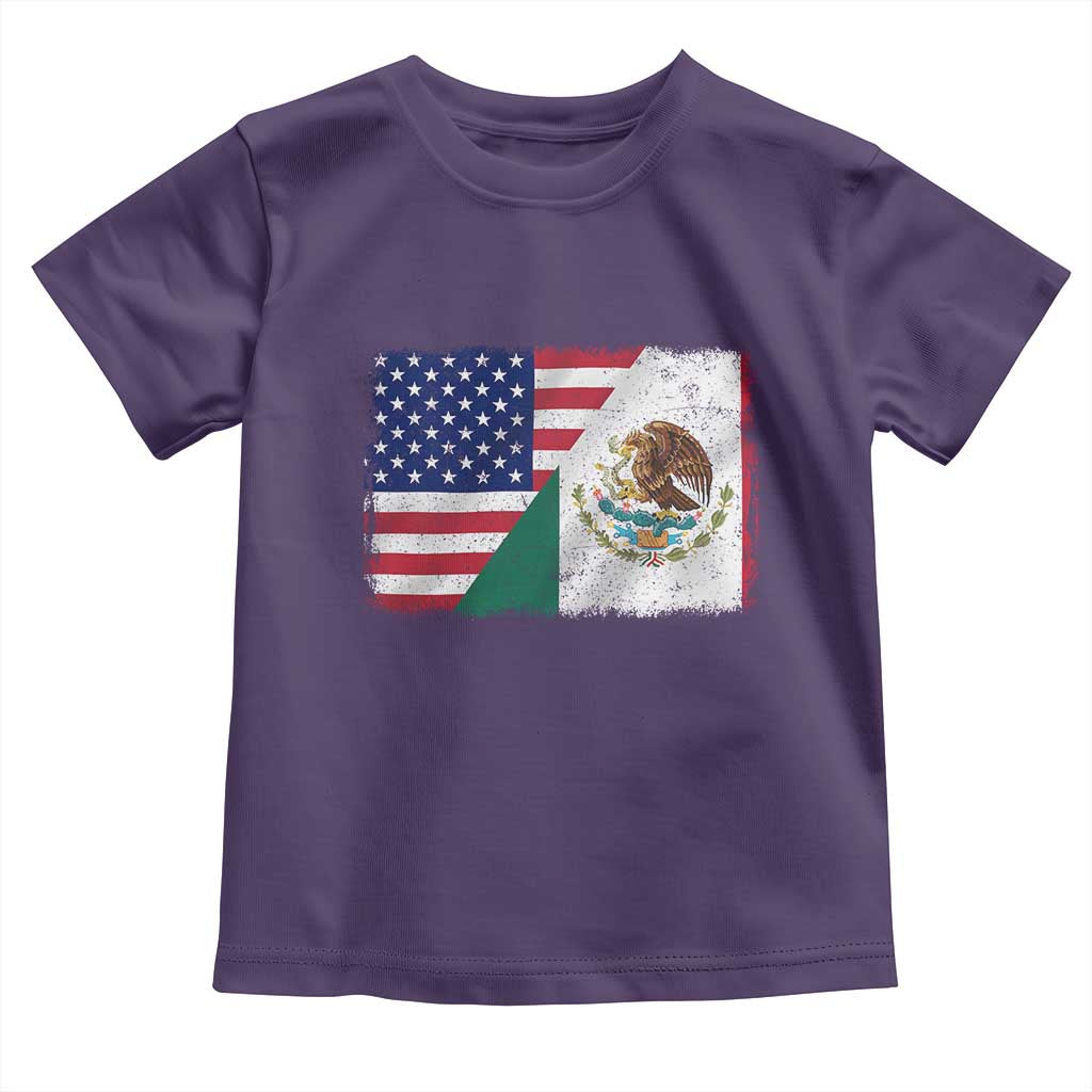American Mexican Flag Toddler T Shirt Mexico Heritage Half Mexican Roots TS10 Purple Print Your Wear