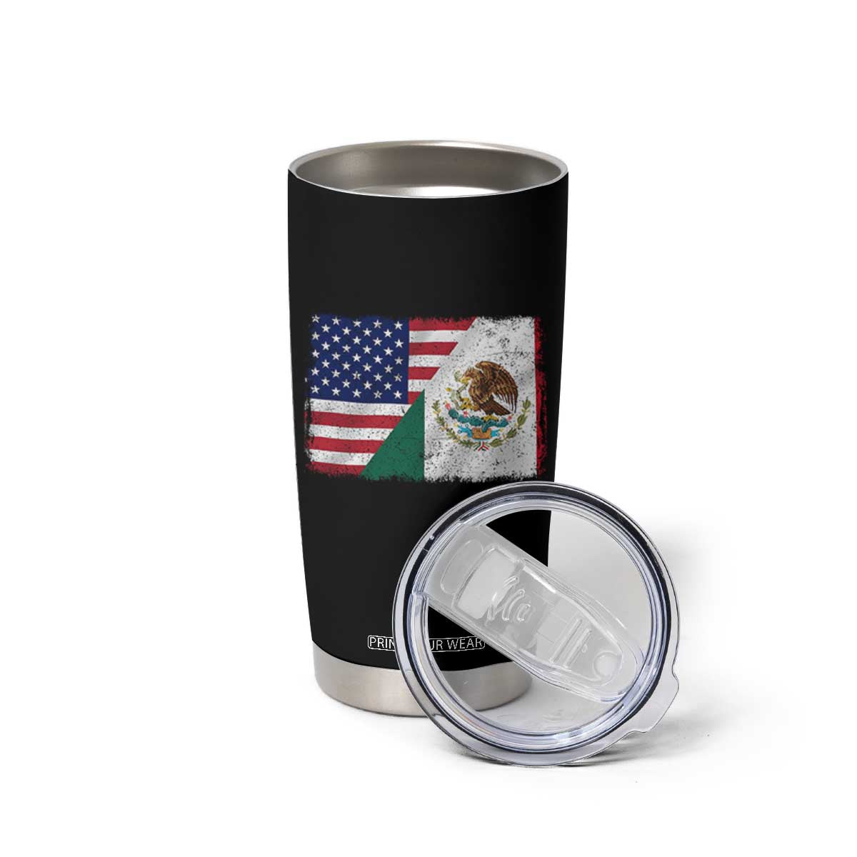 American Mexican Flag Tumbler Cup Mexico Heritage Half Mexican Roots TS10 Print Your Wear