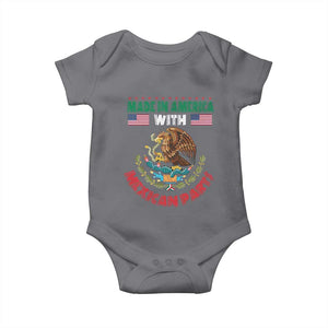 Made In America With Mexican Parts Baby Onesie Mexico Coat of Arms Half Mexican Roots TS10 Charcoal Print Your Wear
