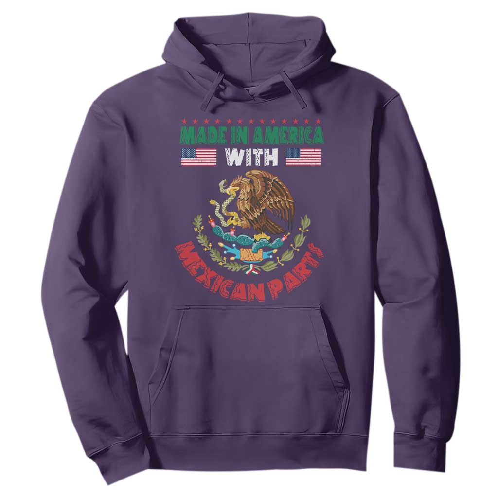 Made In America With Mexican Parts Hoodie Mexico Coat of Arms Half Mexican Roots TS10 Purple Print Your Wear