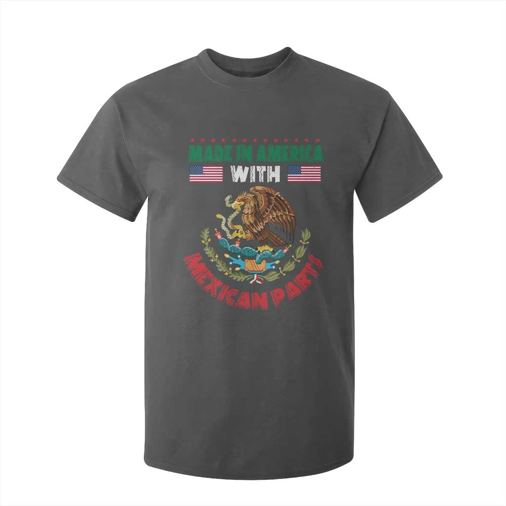 Made In America With Mexican Parts T Shirt For Kid Mexico Coat of Arms Half Mexican Roots TS10 Dark Heather Print Your Wear
