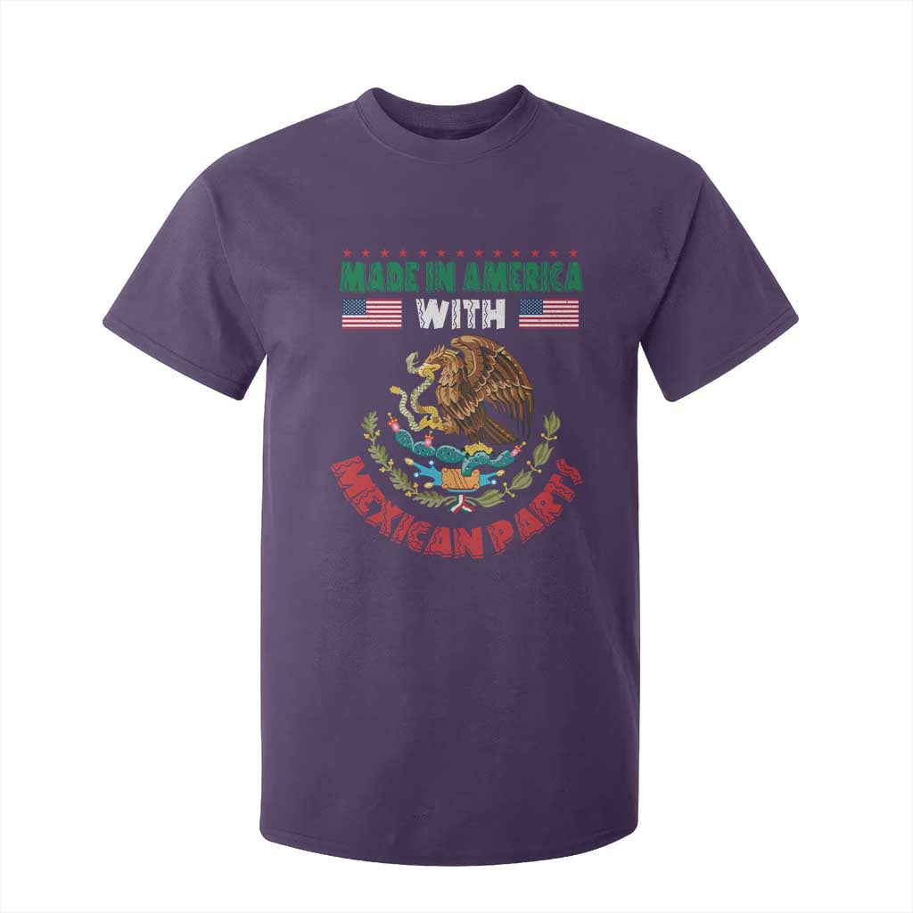 Made In America With Mexican Parts T Shirt For Kid Mexico Coat of Arms Half Mexican Roots TS10 Purple Print Your Wear