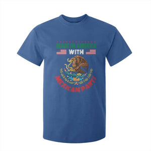 Made In America With Mexican Parts T Shirt For Kid Mexico Coat of Arms Half Mexican Roots TS10 Royal Blue Print Your Wear
