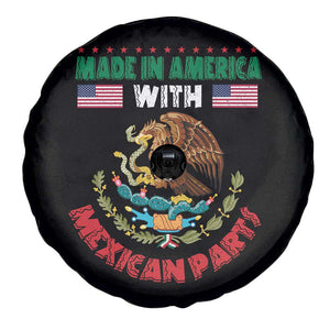 Made In America With Mexican Parts Spare Tire Cover Mexico Coat of Arms Half Mexican Roots TS10 Print Your Wear