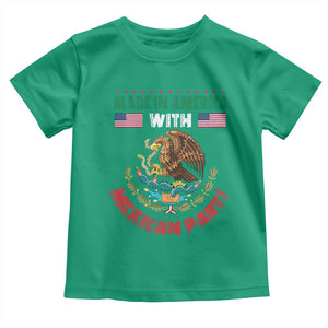 Made In America With Mexican Parts Toddler T Shirt Mexico Coat of Arms Half Mexican Roots TS10 Irish Green Print Your Wear