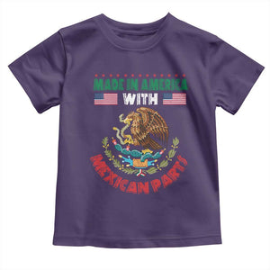 Made In America With Mexican Parts Toddler T Shirt Mexico Coat of Arms Half Mexican Roots TS10 Purple Print Your Wear
