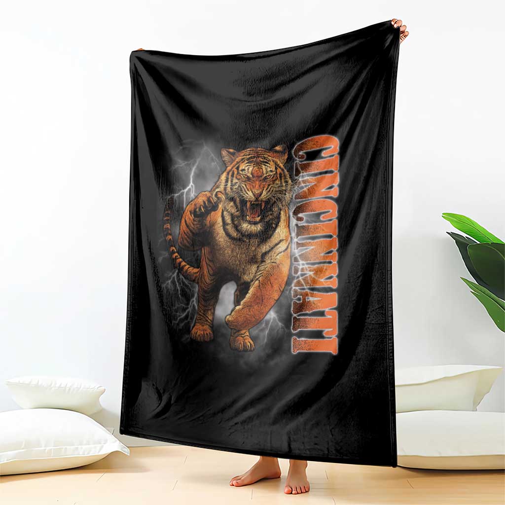 Cincinnati Tiger Throw Blanket Bootleg Vintage TS10 Print Your Wear