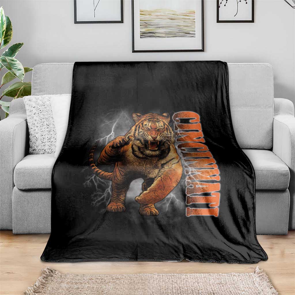 Cincinnati Tiger Throw Blanket Bootleg Vintage TS10 Print Your Wear