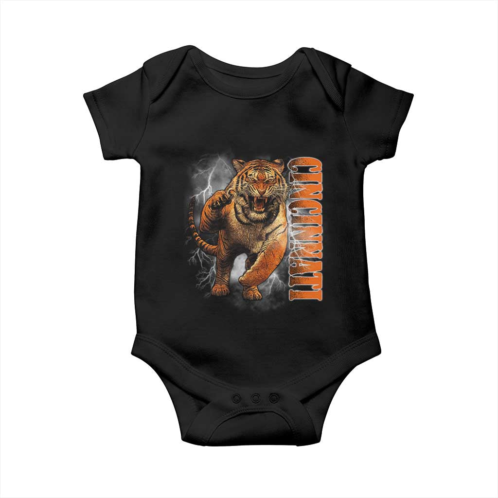 Cincinnati Tiger Baby Onesie Bootleg Vintage TS10 Black Print Your Wear