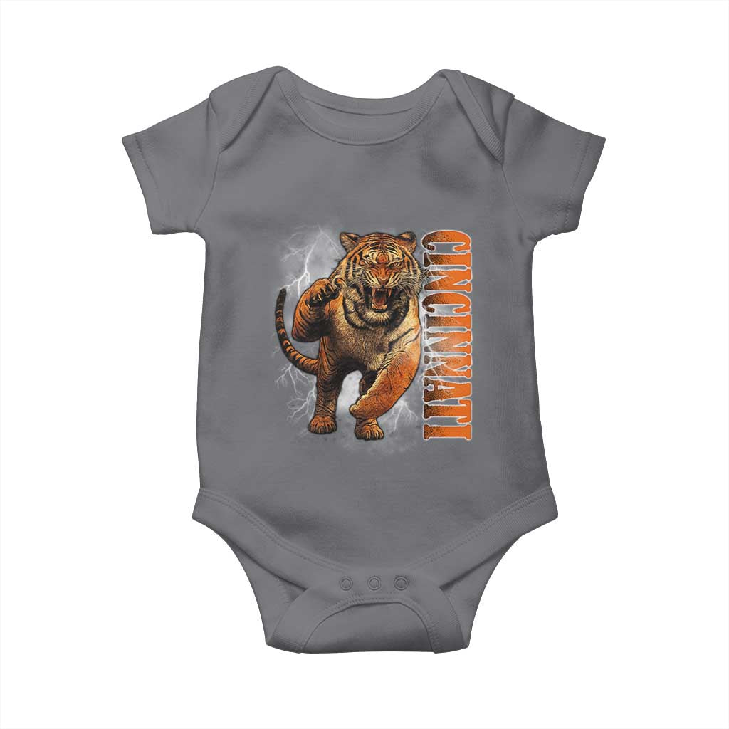 Cincinnati Tiger Baby Onesie Bootleg Vintage TS10 Charcoal Print Your Wear
