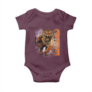 Cincinnati Tiger Baby Onesie Bootleg Vintage TS10 Maroon Print Your Wear