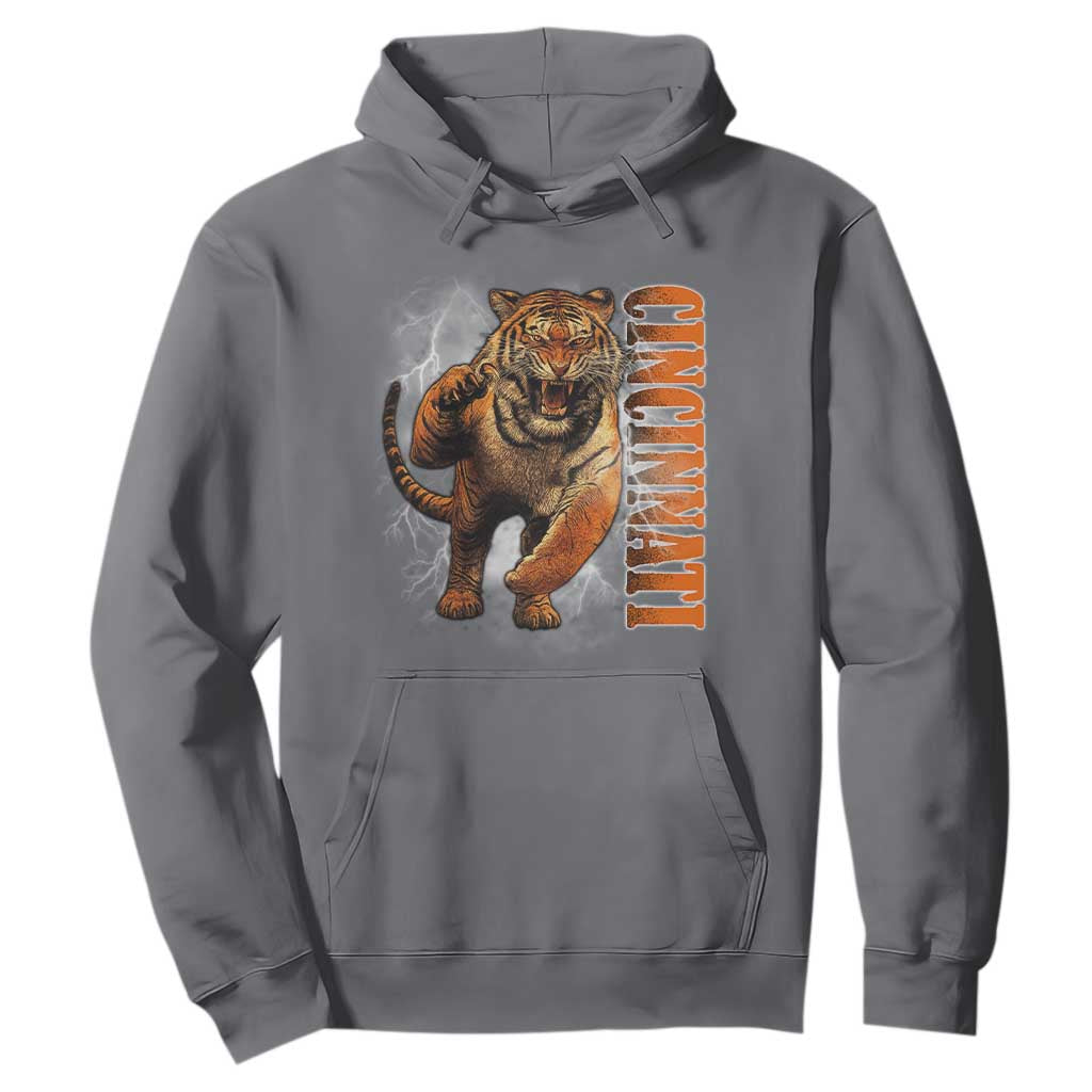 Cincinnati Tiger Hoodie Bootleg Vintage TS10 Charcoal Print Your Wear