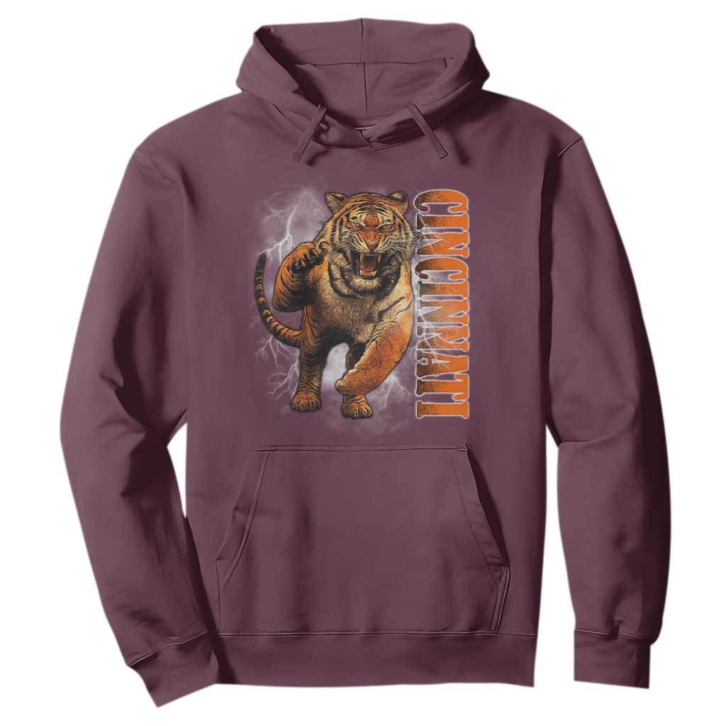 Cincinnati Tiger Hoodie Bootleg Vintage TS10 Maroon Print Your Wear