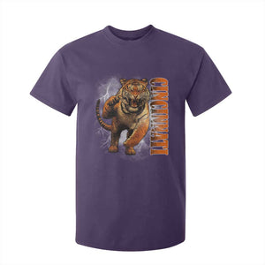 Cincinnati Tiger T Shirt For Kid Bootleg Vintage TS10 Purple Print Your Wear