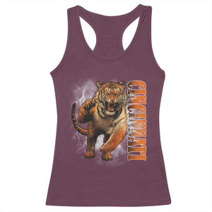Cincinnati Tiger Racerback Tank Top Bootleg Vintage TS10 Maroon Print Your Wear