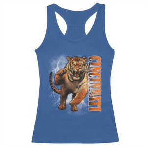 Cincinnati Tiger Racerback Tank Top Bootleg Vintage TS10 Royal Blue Print Your Wear