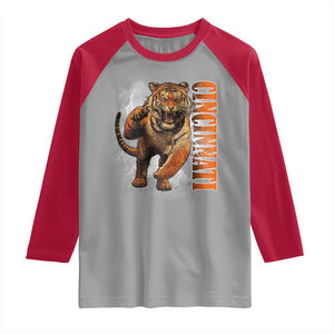 BFT Game Day Raglan Shirt Bootleg Vintage TS10 Sport Gray Red Print Your Wear