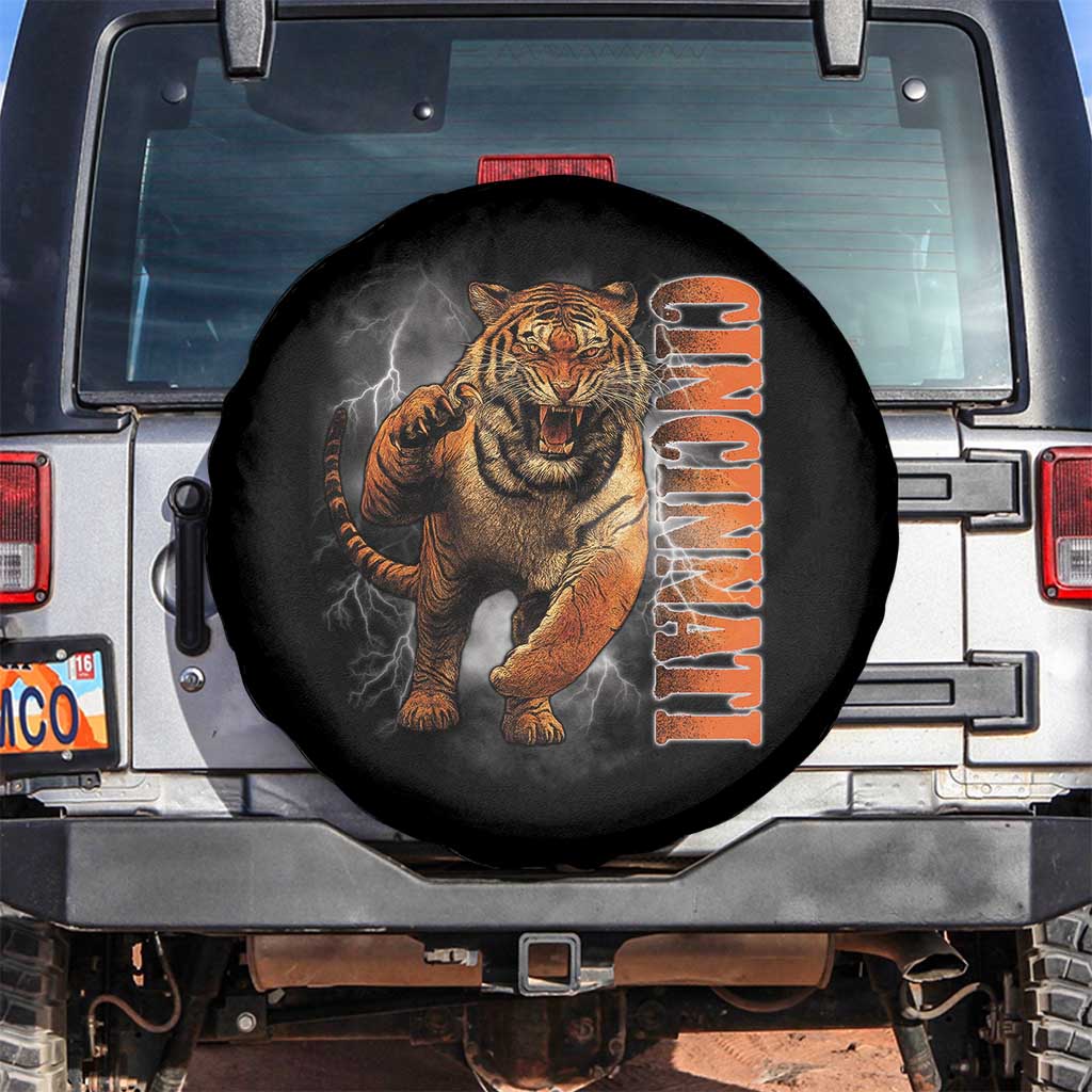 Cincinnati Tiger Spare Tire Cover Bootleg Vintage TS10 No hole Black Print Your Wear