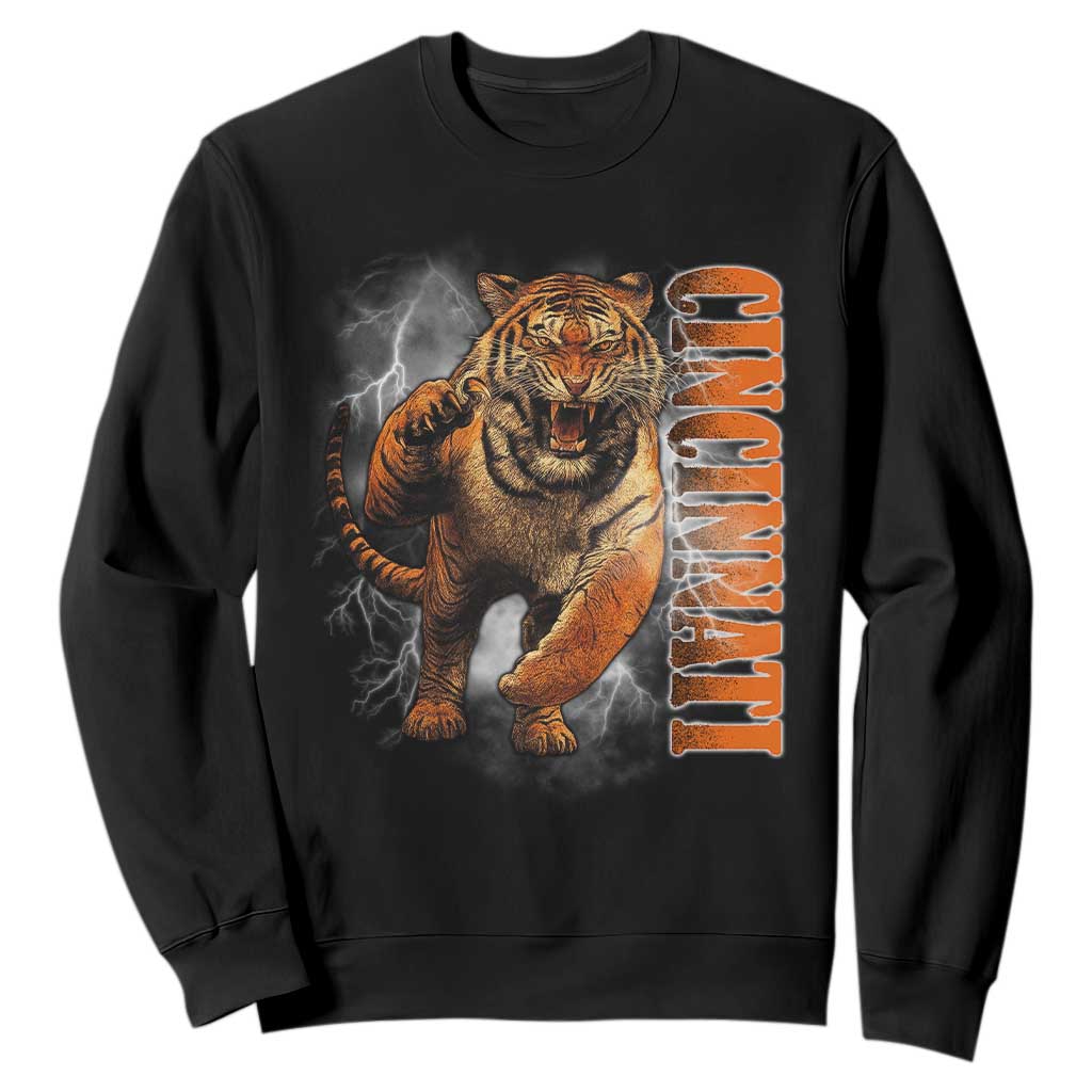 Cincinnati Tiger Sweatshirt Bootleg Vintage TS10 Black Print Your Wear
