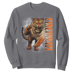 Cincinnati Tiger Sweatshirt Bootleg Vintage TS10 Charcoal Print Your Wear