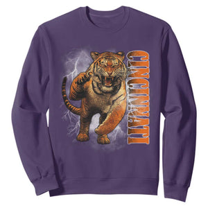 Cincinnati Tiger Sweatshirt Bootleg Vintage TS10 Purple Print Your Wear