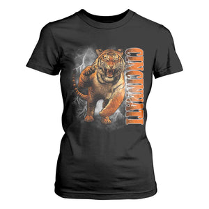 Cincinnati Tiger T Shirt For Women Bootleg Vintage TS10 Black Print Your Wear