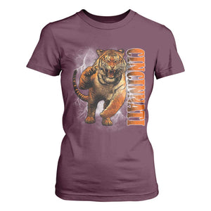 Cincinnati Tiger T Shirt For Women Bootleg Vintage TS10 Maroon Print Your Wear