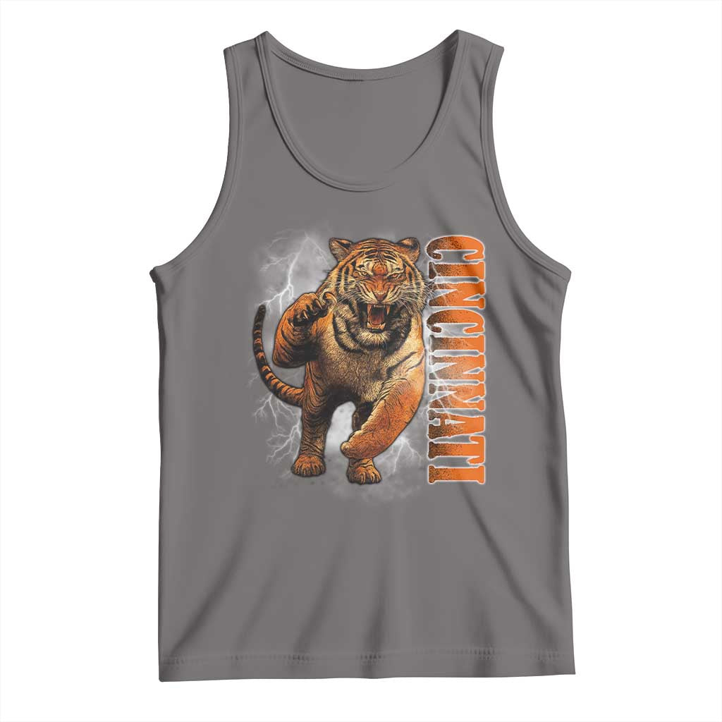 Cincinnati Tiger Tank Top Bootleg Vintage TS10 Deep Heather Print Your Wear