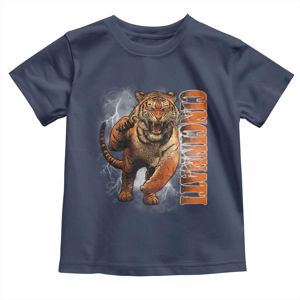Cincinnati Tiger Toddler T Shirt Bootleg Vintage TS10 Navy Print Your Wear