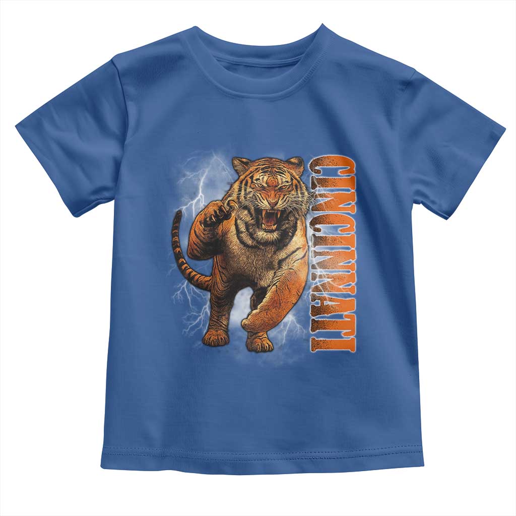 Cincinnati Tiger Toddler T Shirt Bootleg Vintage TS10 Royal Blue Print Your Wear