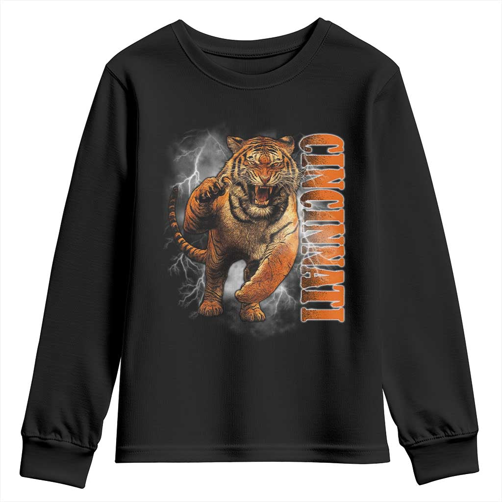 Cincinnati Tiger Youth Sweatshirt Bootleg Vintage TS10 Black Print Your Wear