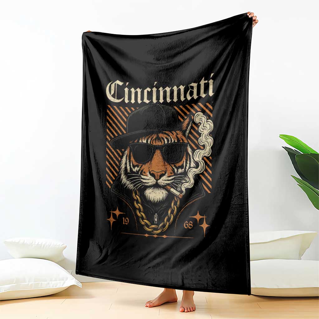 Cincinnati Tiger Throw Blanket Retro Vintage Mascot Sports Fan TS10 Print Your Wear