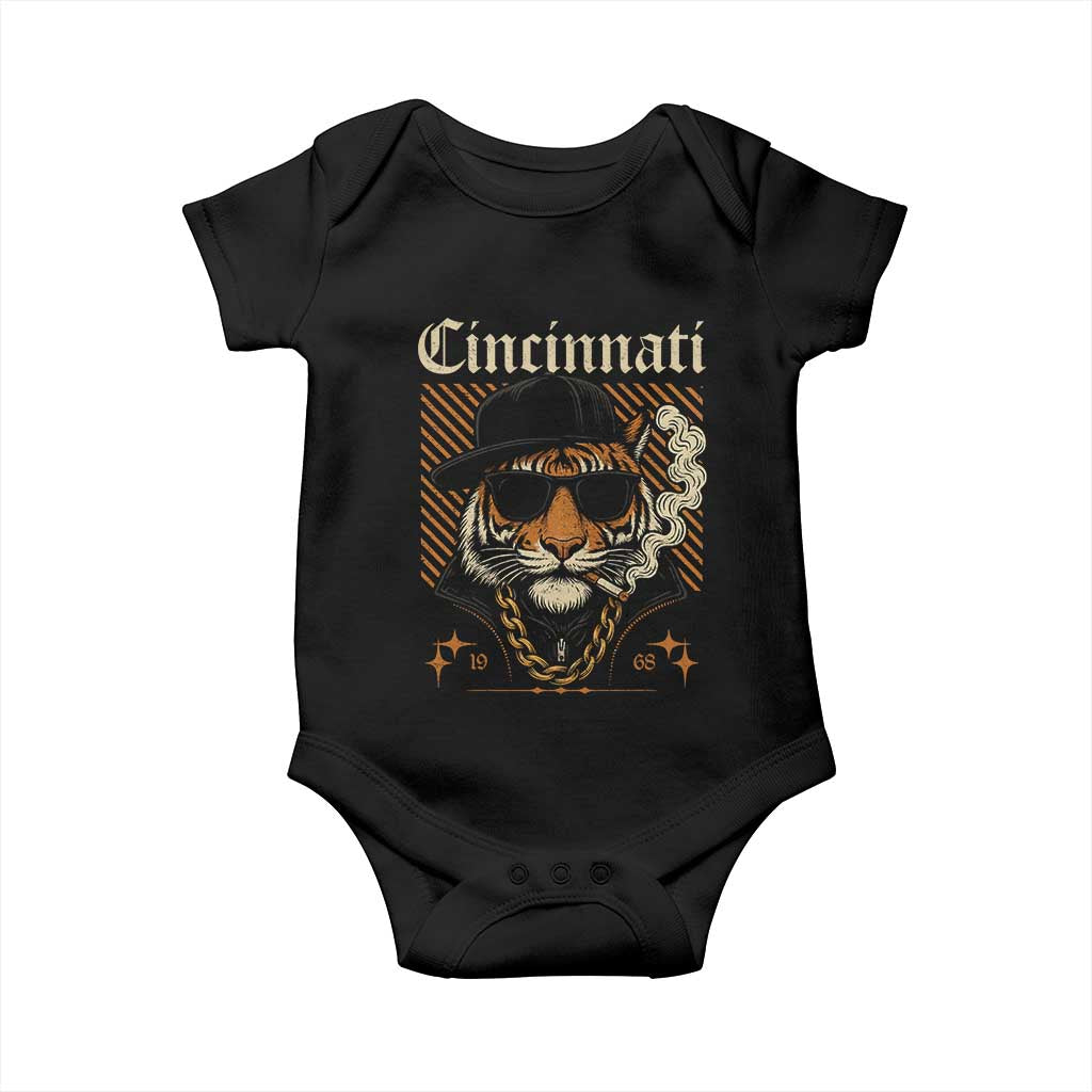 Cincinnati Tiger Baby Onesie Retro Vintage Mascot Sports Fan TS10 Black Print Your Wear