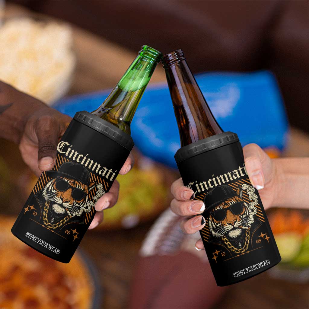 Cincinnati Tiger 4 in 1 Can Cooler Tumbler Retro Vintage Mascot Sports Fan TS10 Print Your Wear