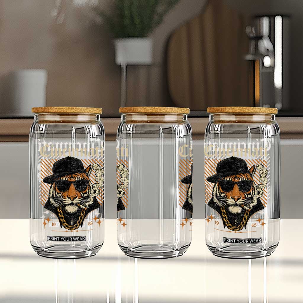 Cincinnati Tiger Glass Can Retro Vintage Mascot Sports Fan TS10 Print Your Wear