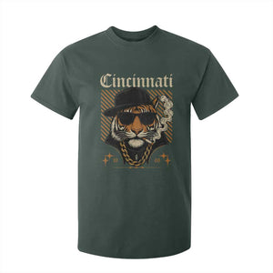 Cincinnati Tiger T Shirt For Kid Retro Vintage Mascot Sports Fan TS10 Dark Forest Green Print Your Wear