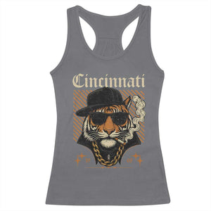 Cincinnati Tiger Racerback Tank Top Retro Vintage Mascot Sports Fan TS10 Charcoal Print Your Wear